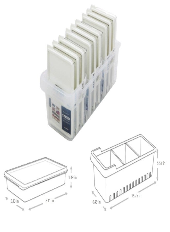 Alliving Kitchen Refrigerator Organizer, Fridge and Freezer Storage Trays Large+Food Containers with Lids L1(9P), Premium B - Image 2